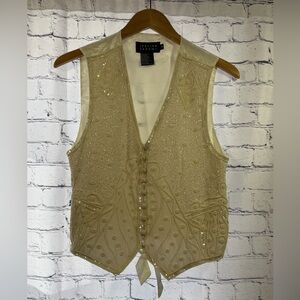 Spenser Jeremy Cream Beaded Vest 100% silk